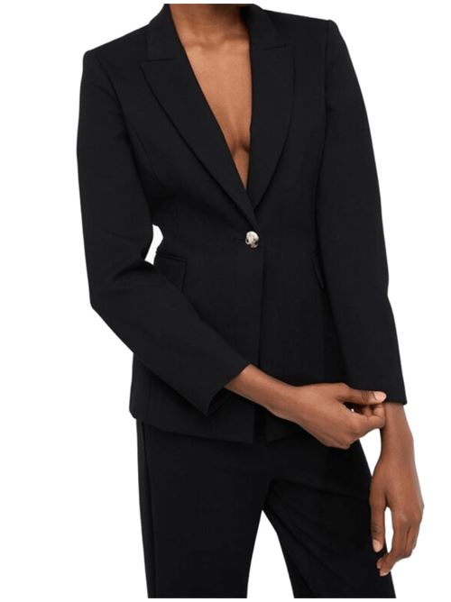 Blazer da donna  in jersey punto milano, spilla removibile, colore nero LIU JO | CF5343-J185722222
